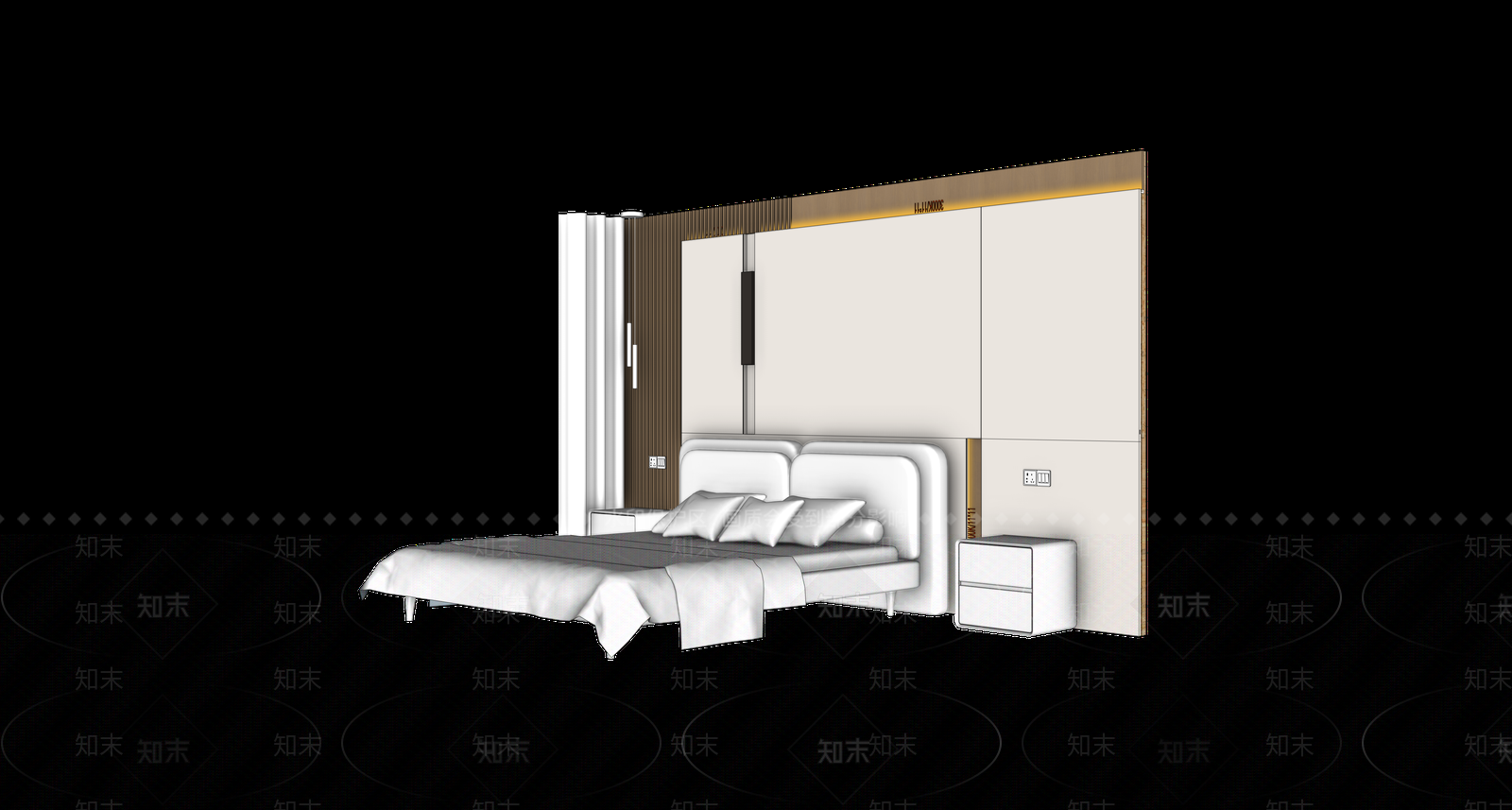 现代简约家居卧室SU模型下载【ID:1234538732】