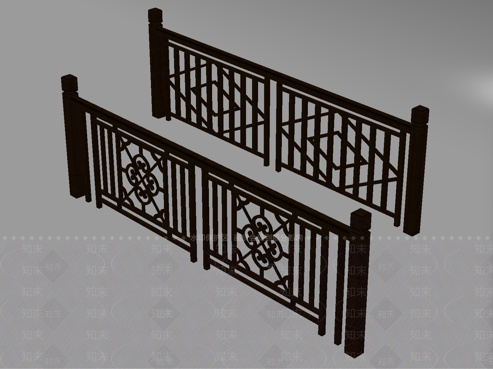 新中式栏杆3D模型下载【ID:1234539520】