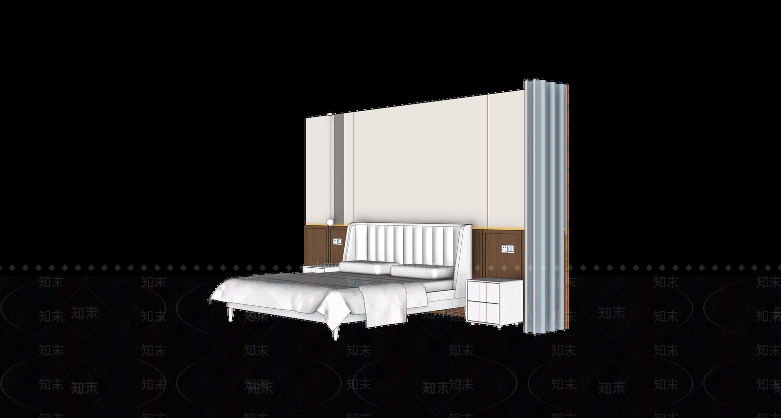 现代简约家居卧室SU模型下载【ID:1234540383】