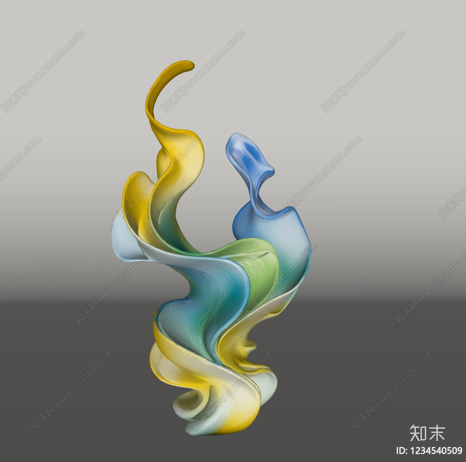 现代雕塑摆件SU模型下载【ID:1234540509】