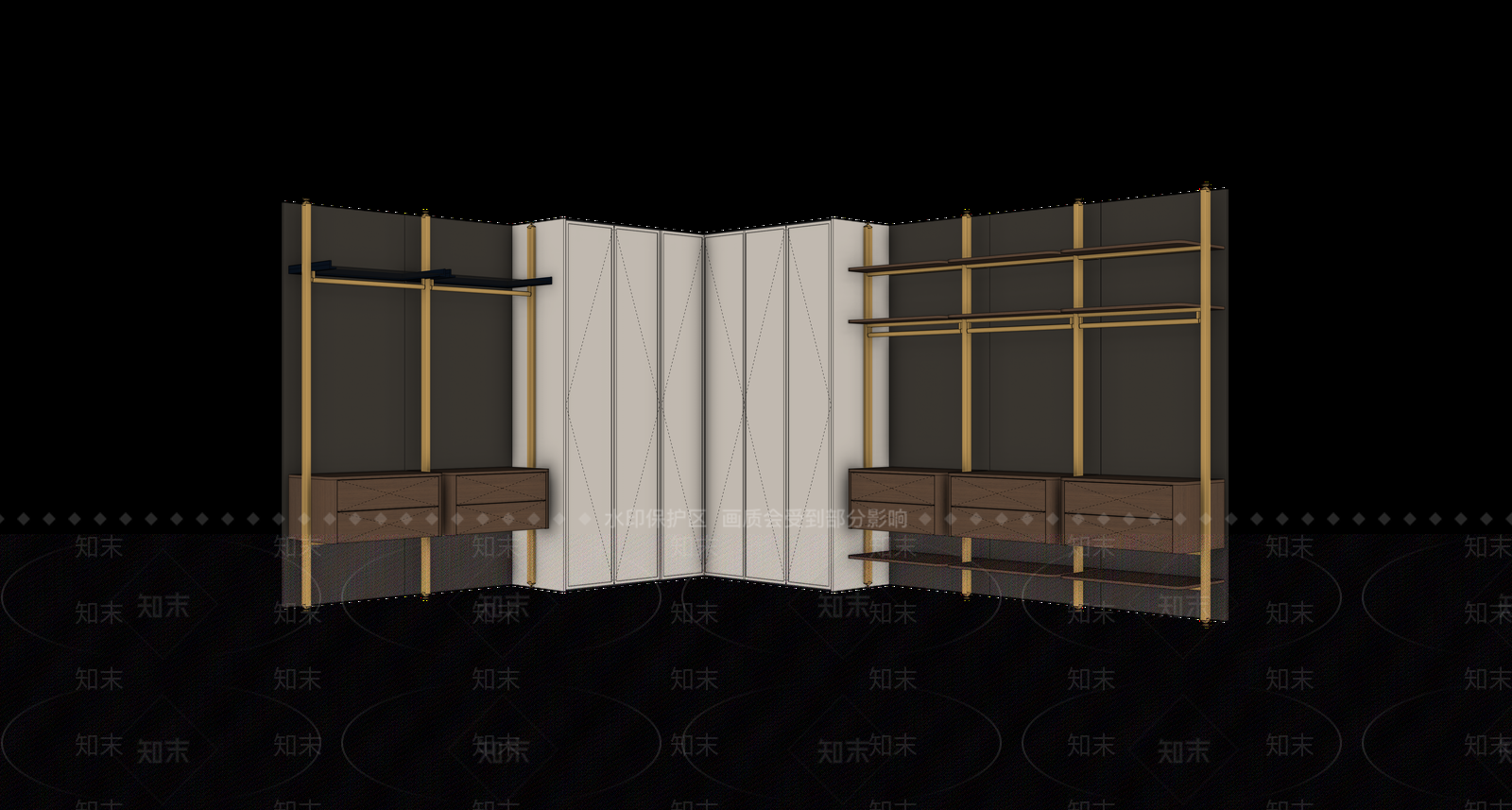 轻奢衣柜SU模型下载【ID:1234546785】