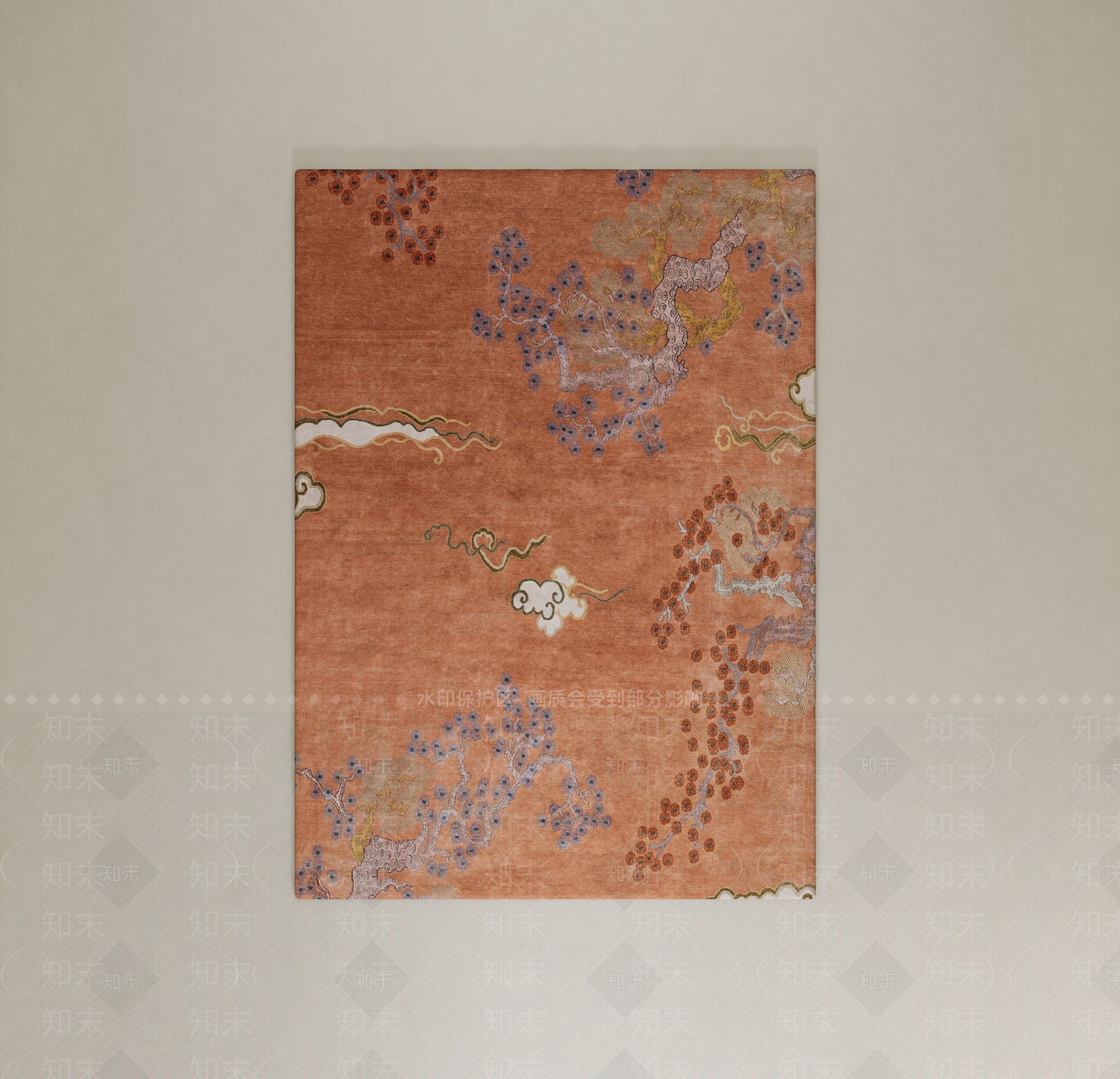 新中式地毯SU模型下载【ID:1234546802】