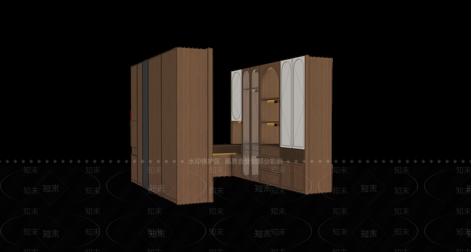 中古风衣柜SU模型下载【ID:1234546911】