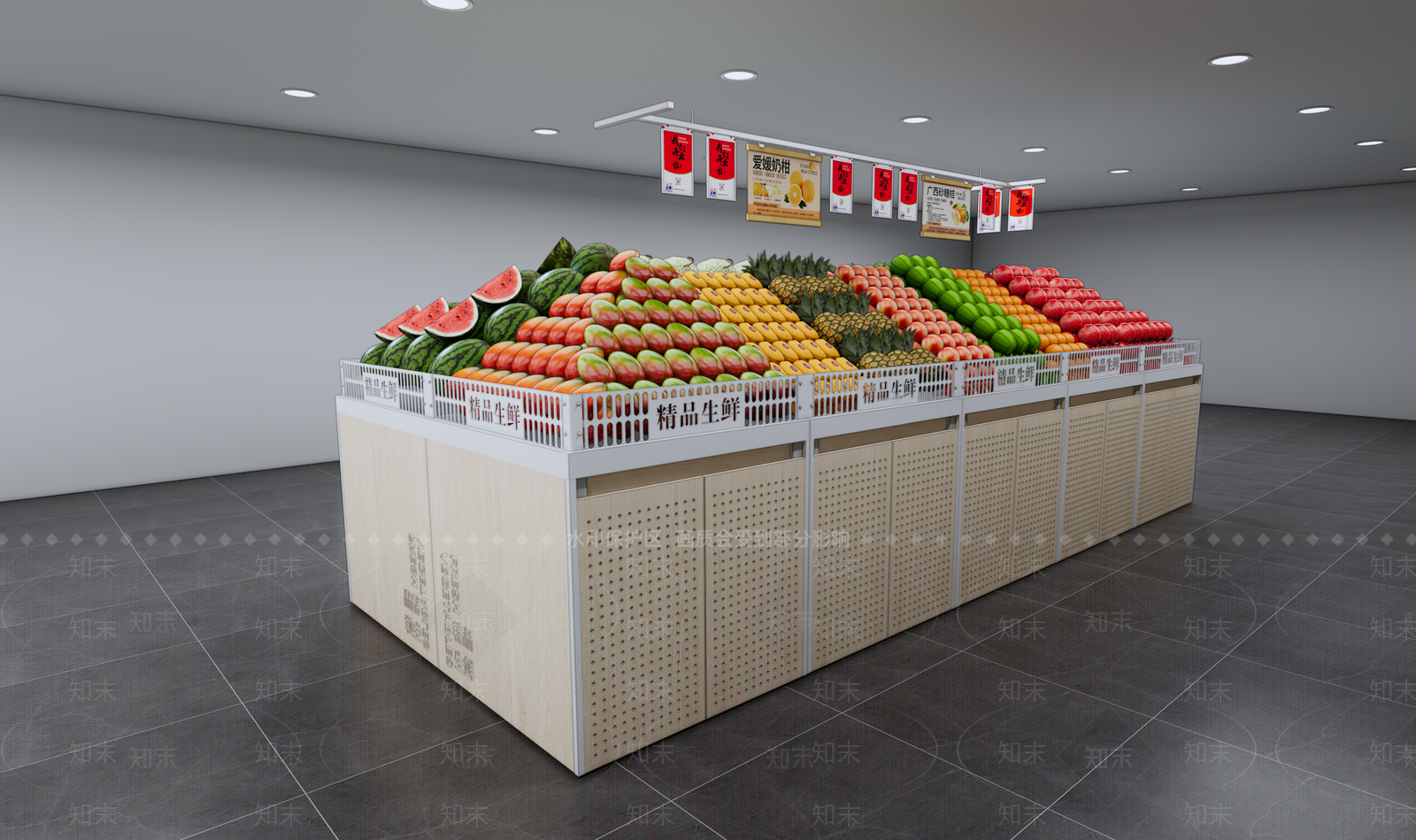 现代简约水果店SU模型下载【ID:1234547476】