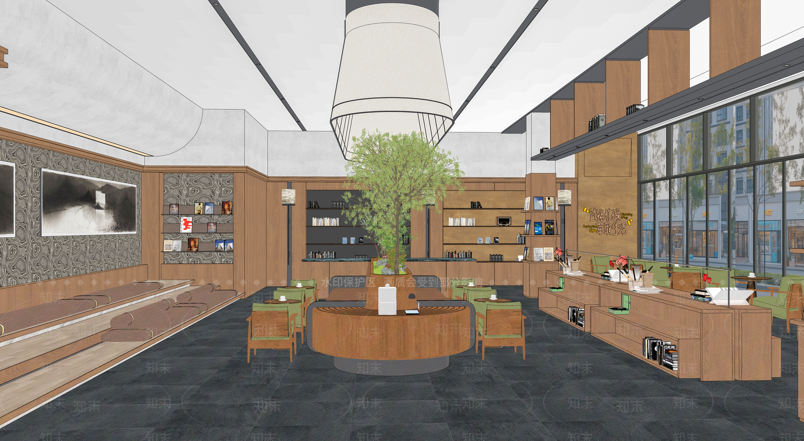 现代书店SU模型下载【ID:1234550597】