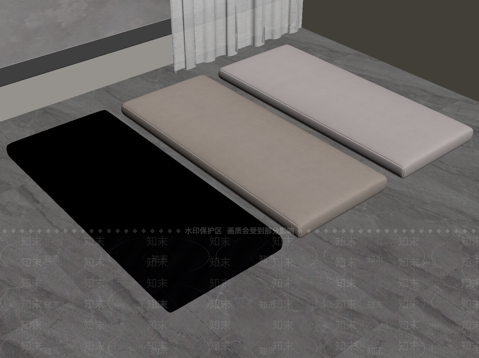 现代简约坐垫SU模型下载【ID:1234552245】
