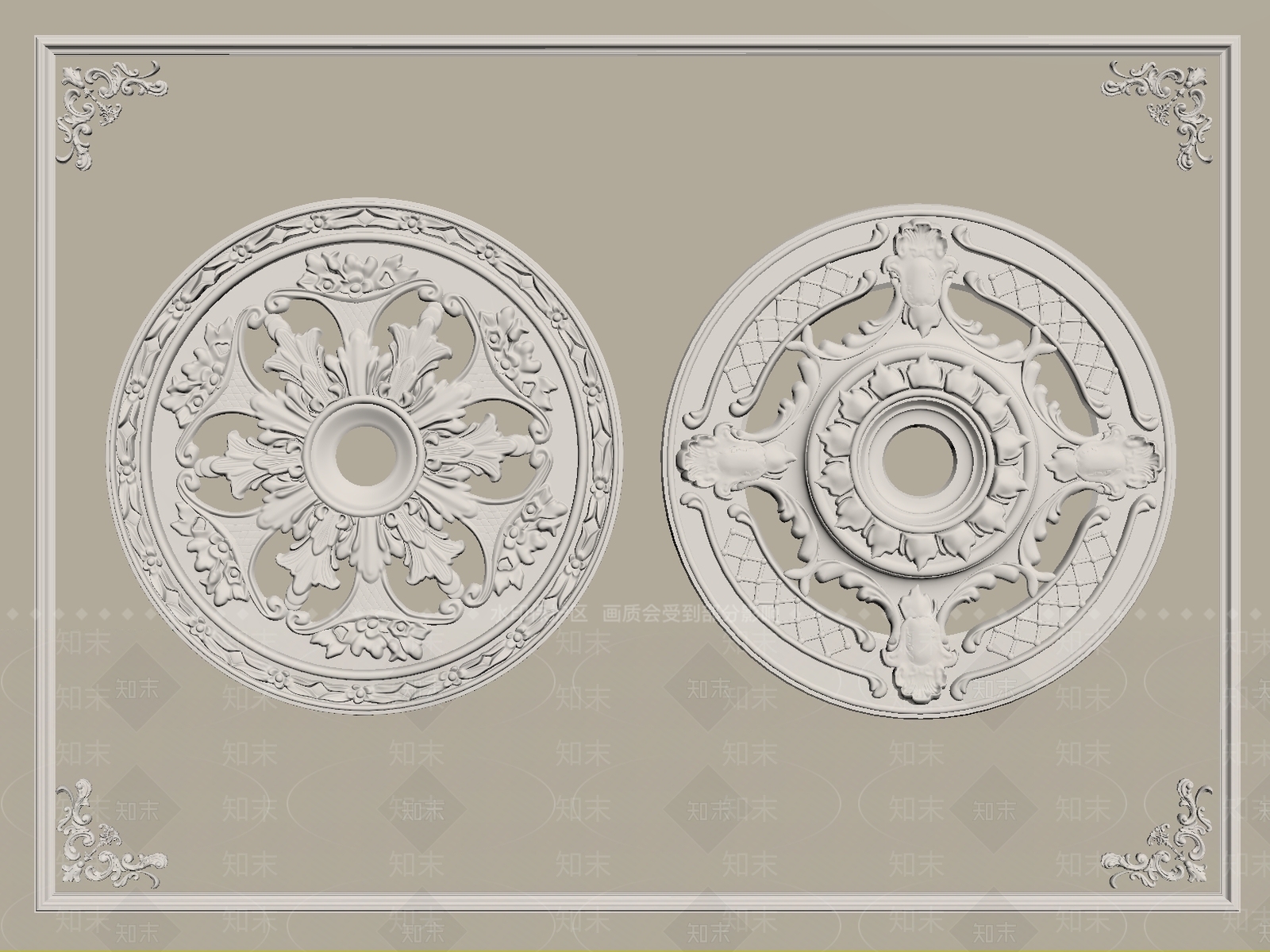 欧式灯盘3D模型下载【ID:1234553677】