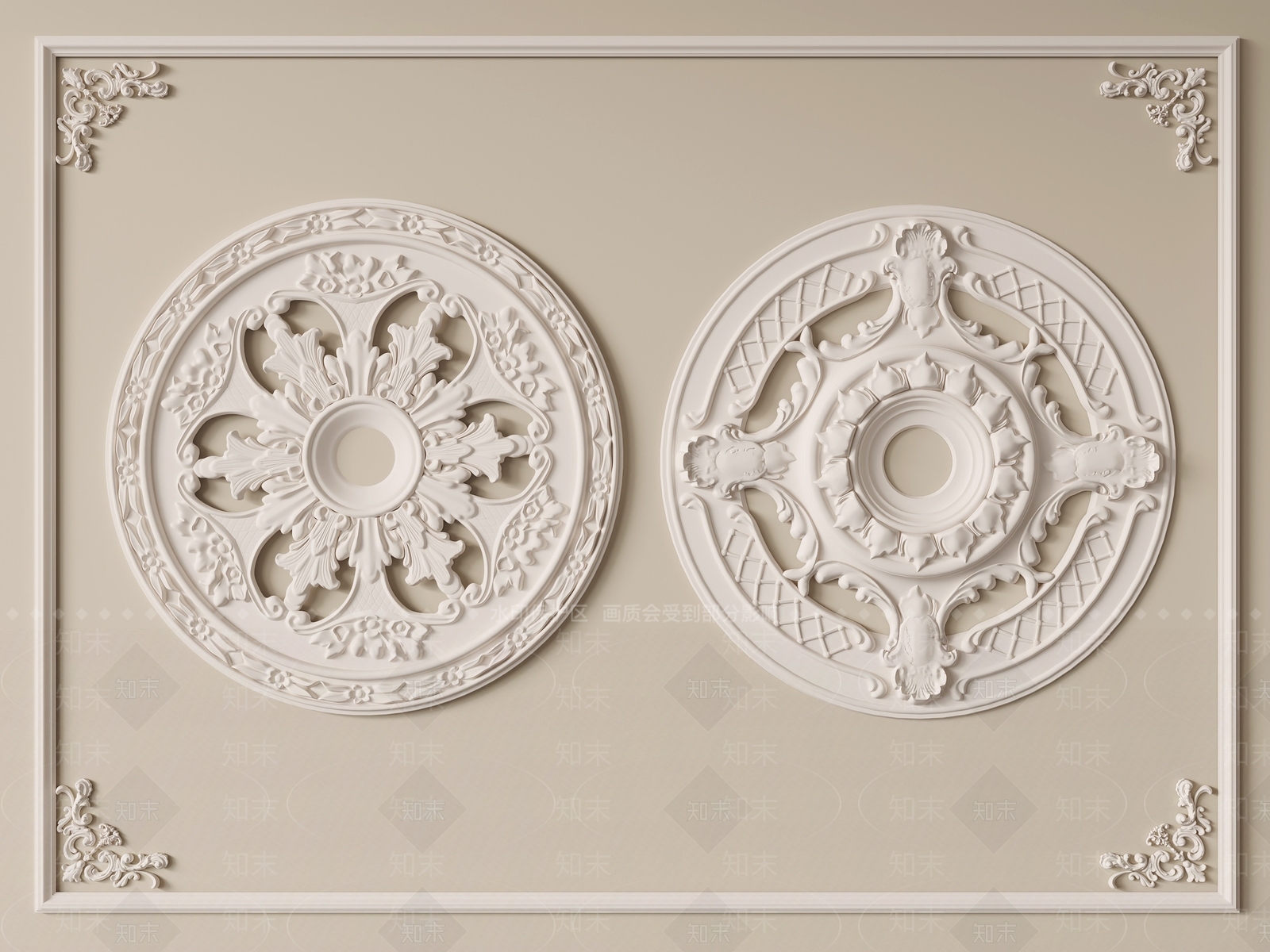 欧式灯盘3D模型下载【ID:1234553677】