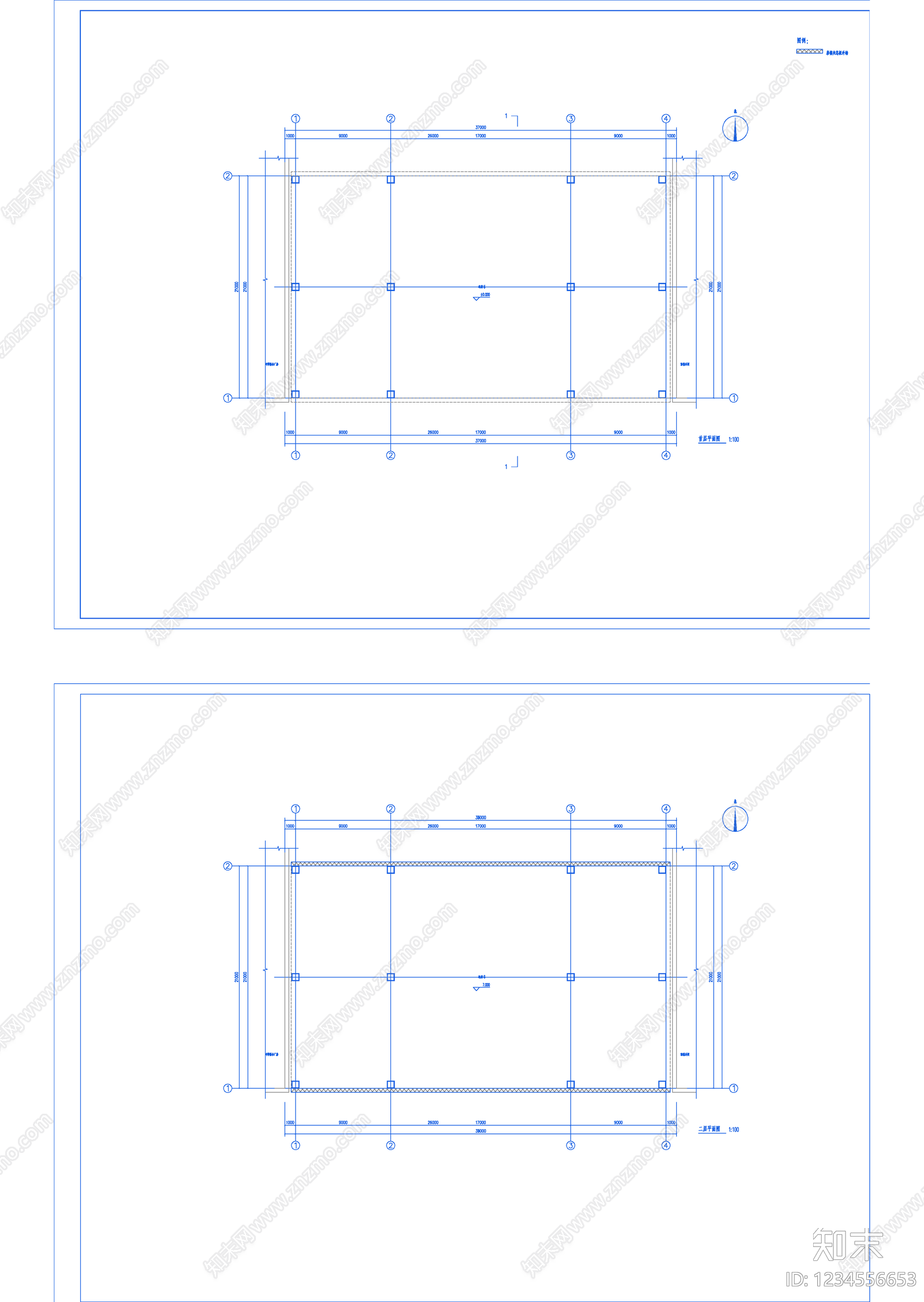 产业园建筑cad施工图下载【ID:1234556653】