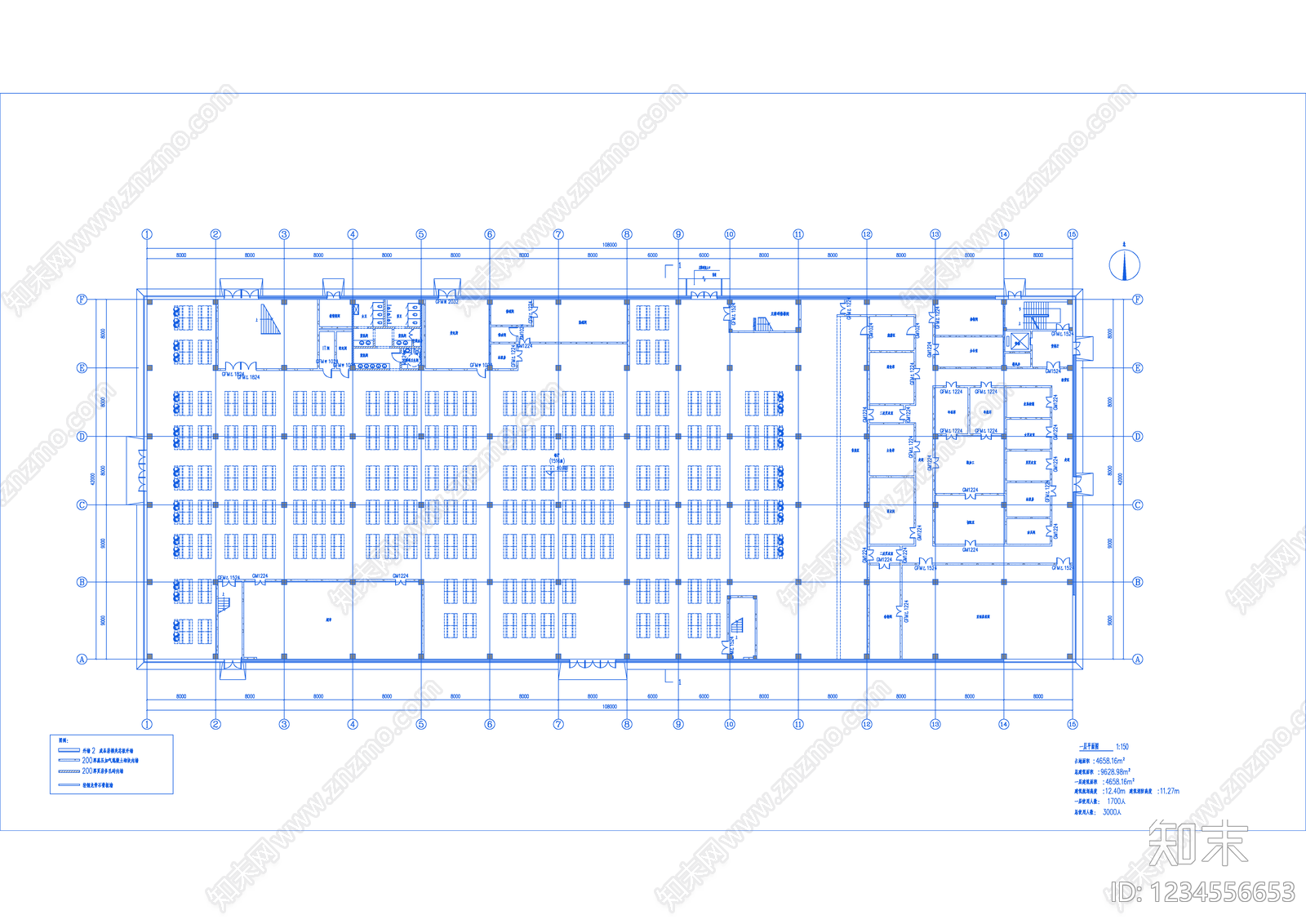 产业园建筑cad施工图下载【ID:1234556653】