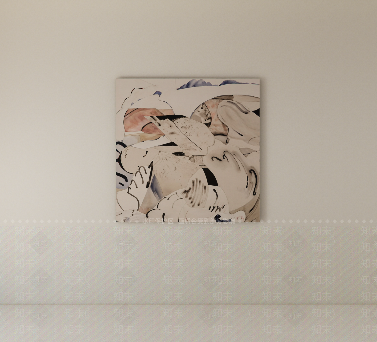 新中式抽象画SU模型下载【ID:1234562831】
