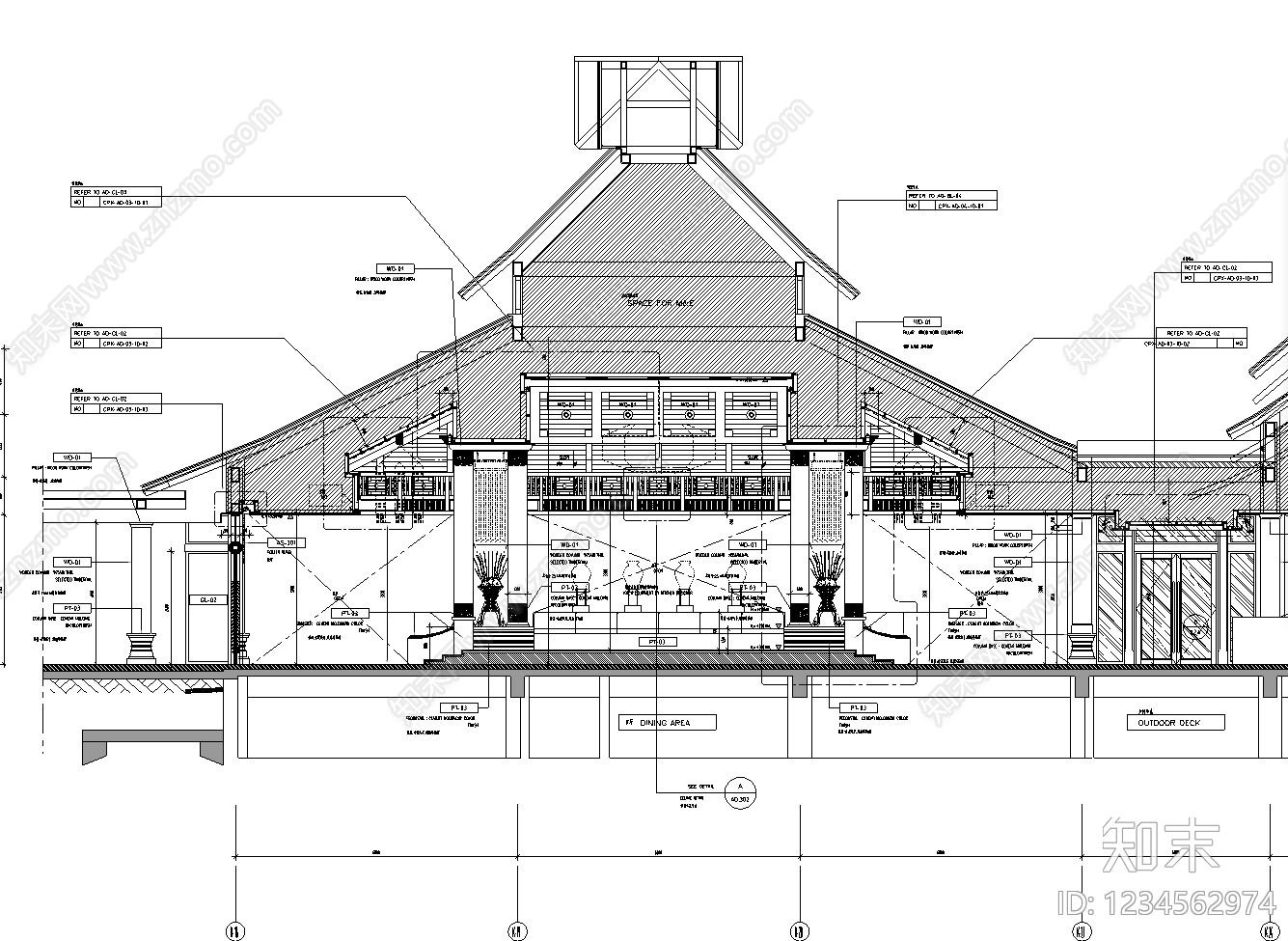 餐饮建筑cad施工图下载【ID:1234562974】