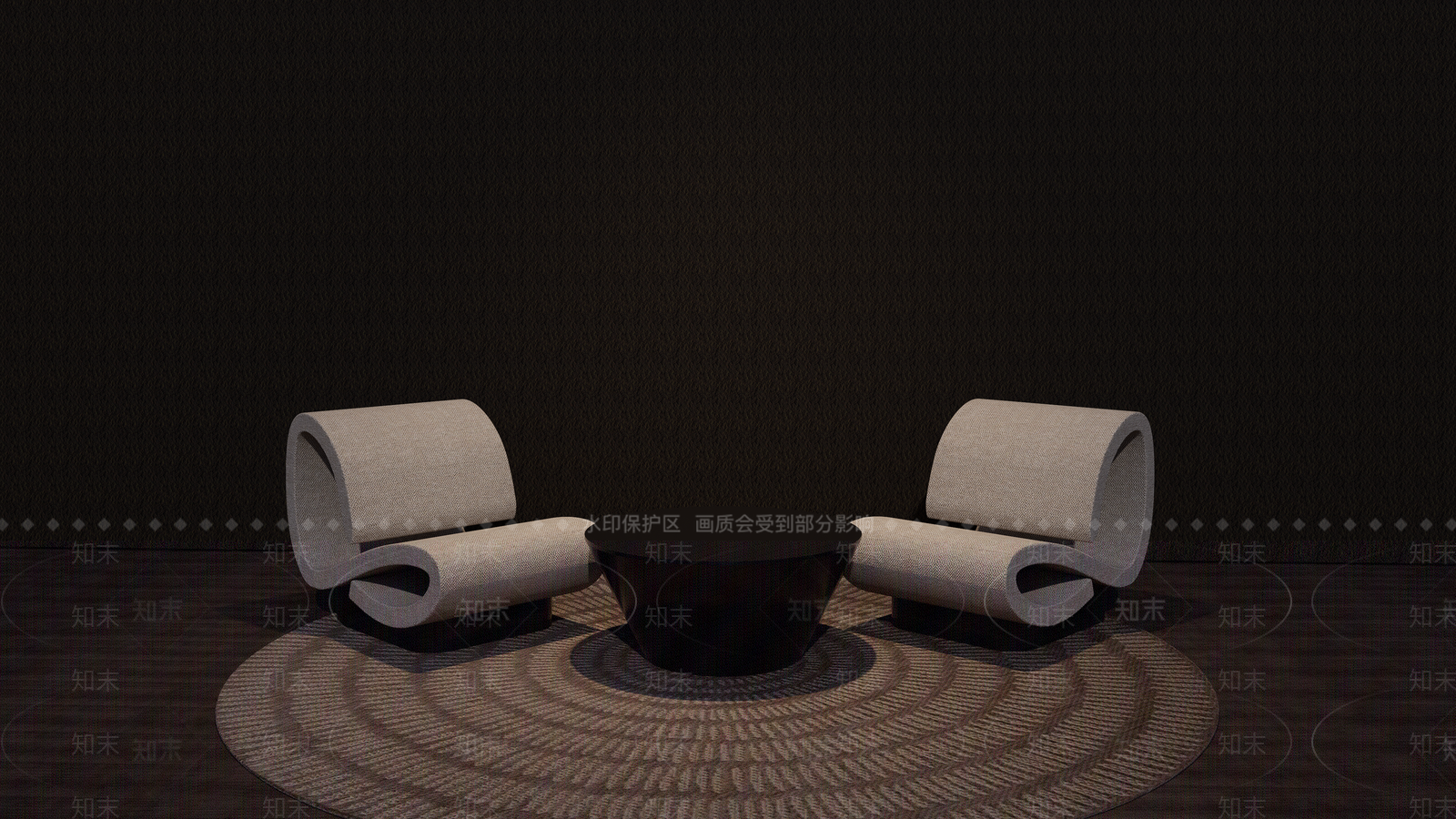 现代简约休闲桌椅SU模型下载【ID:1234564435】