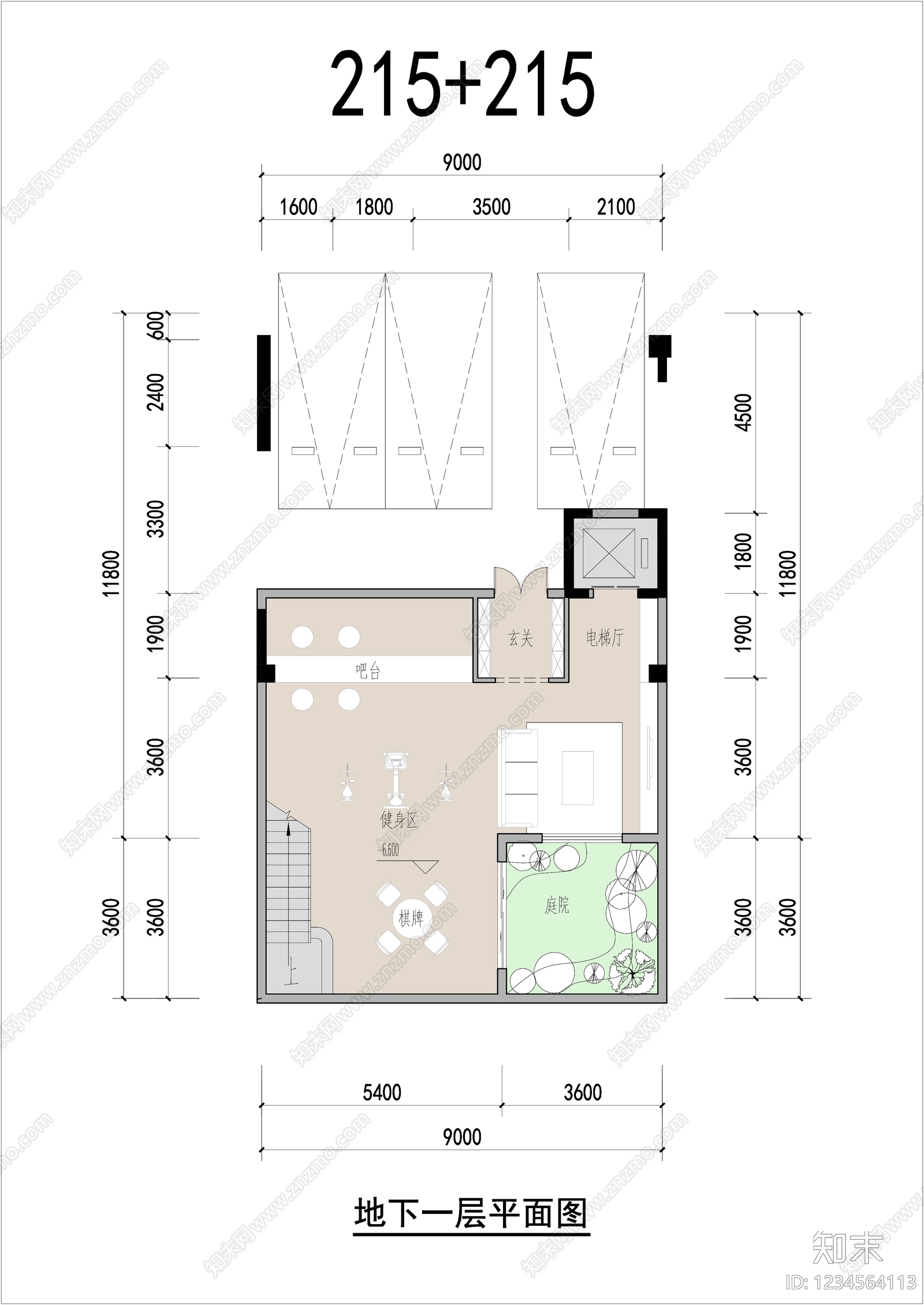 别墅建筑cad施工图下载【ID:1234564113】