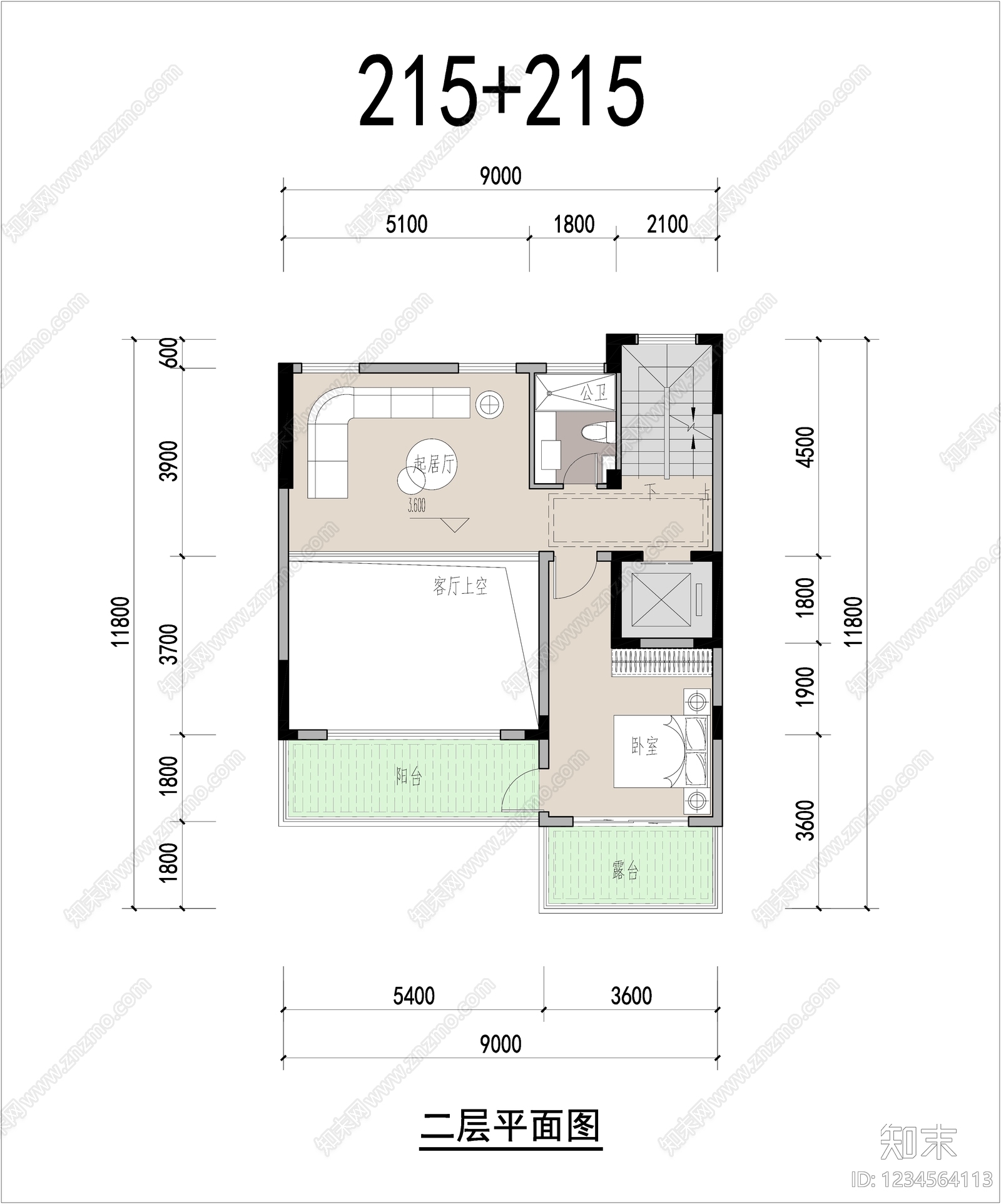 别墅建筑cad施工图下载【ID:1234564113】