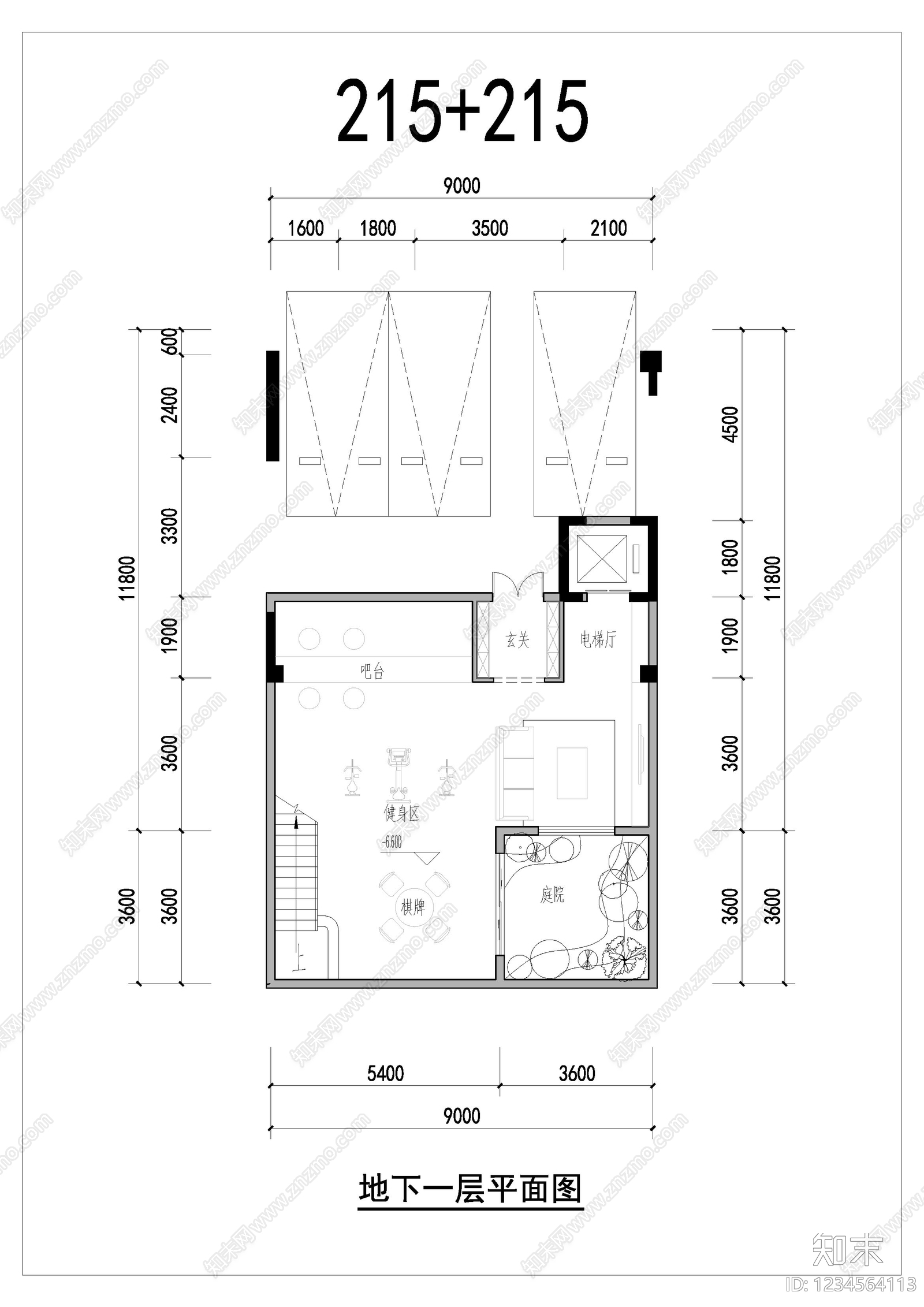 别墅建筑cad施工图下载【ID:1234564113】
