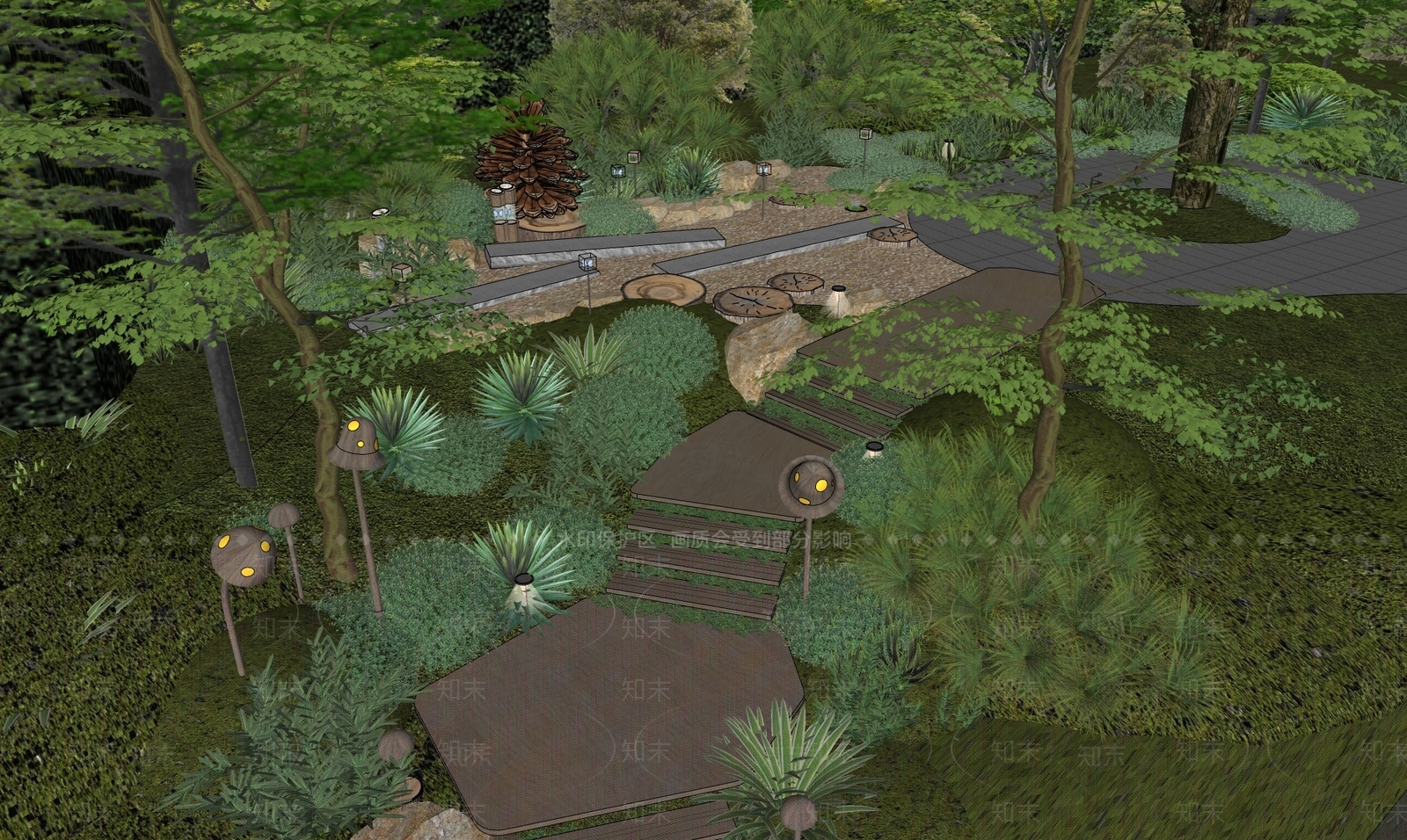 现代主义小区景观SU模型下载【ID:1234570952】