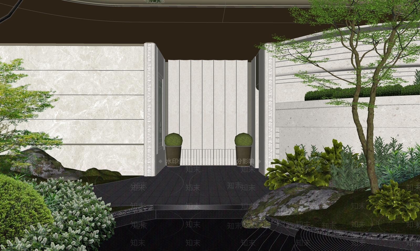 新中式景观小区景观SU模型下载【ID:1234570909】