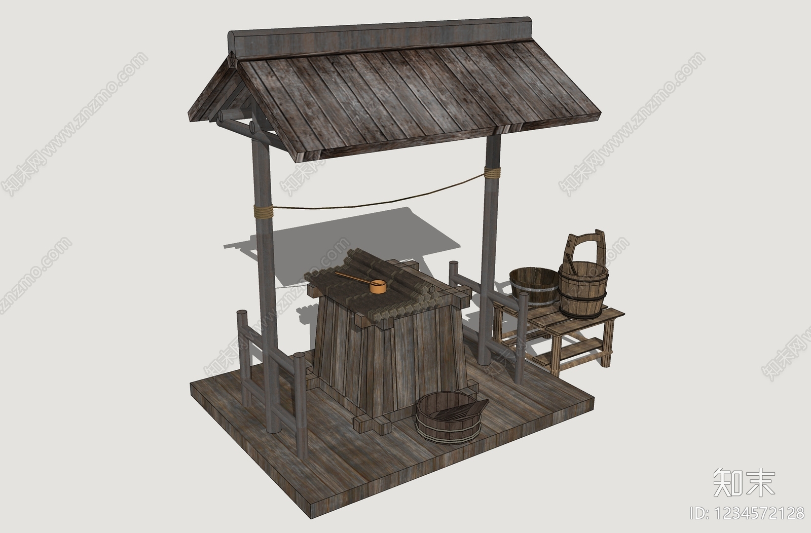 中式其他景观小建筑SU模型下载【ID:1234572128】