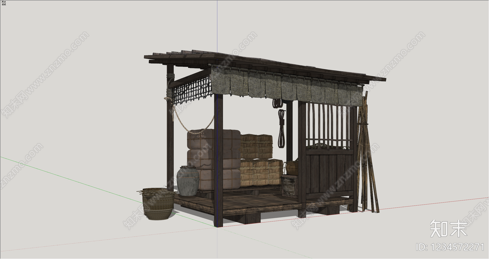 中式古建筑SU模型下载【ID:1234572271】