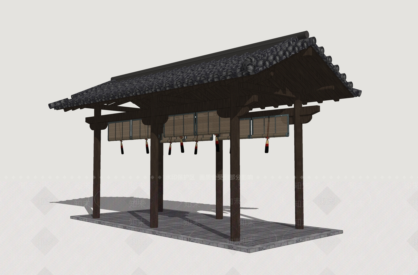 中式古建亭子SU模型下载【ID:1234572273】