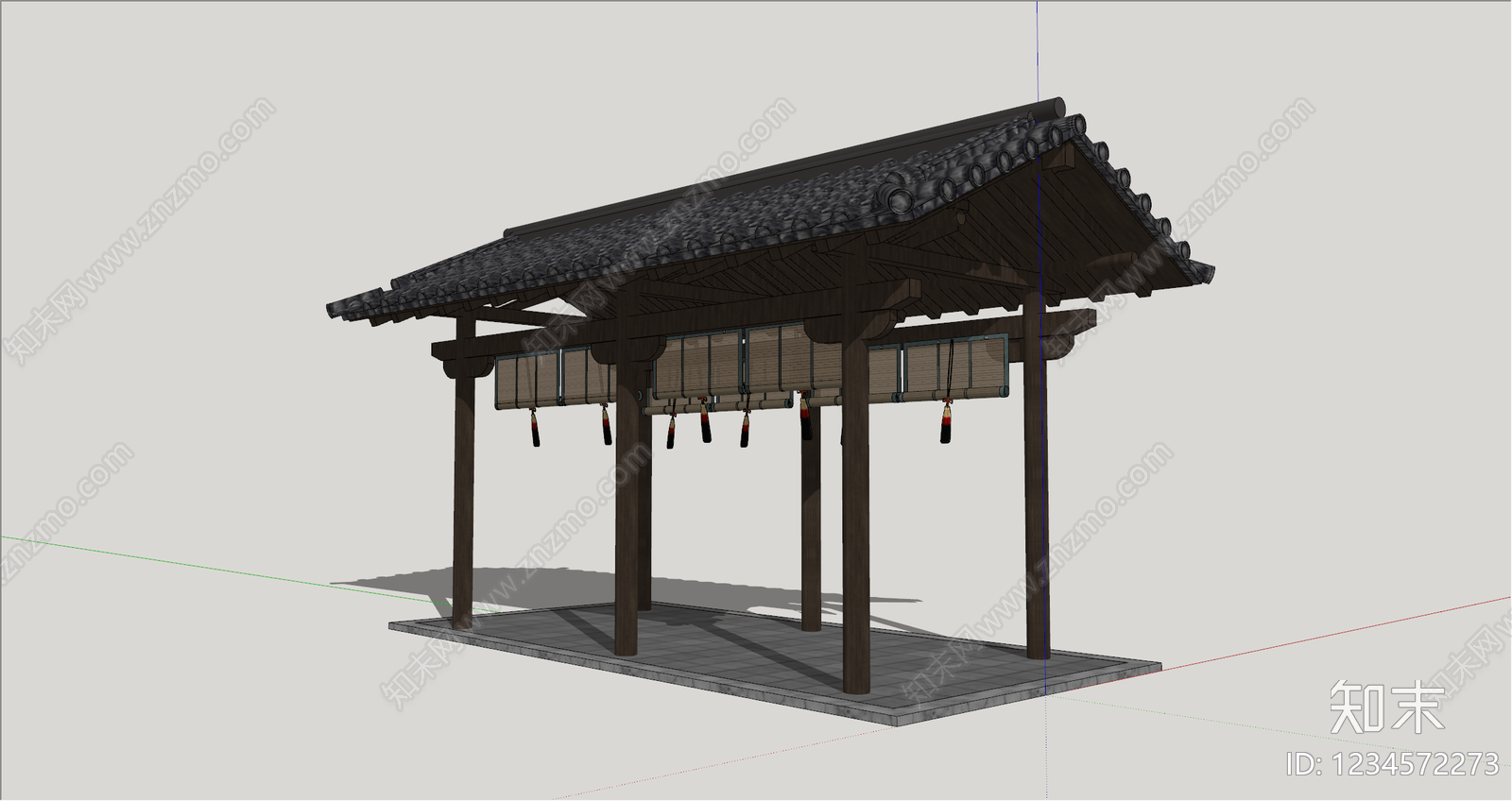 中式古建亭子SU模型下载【ID:1234572273】