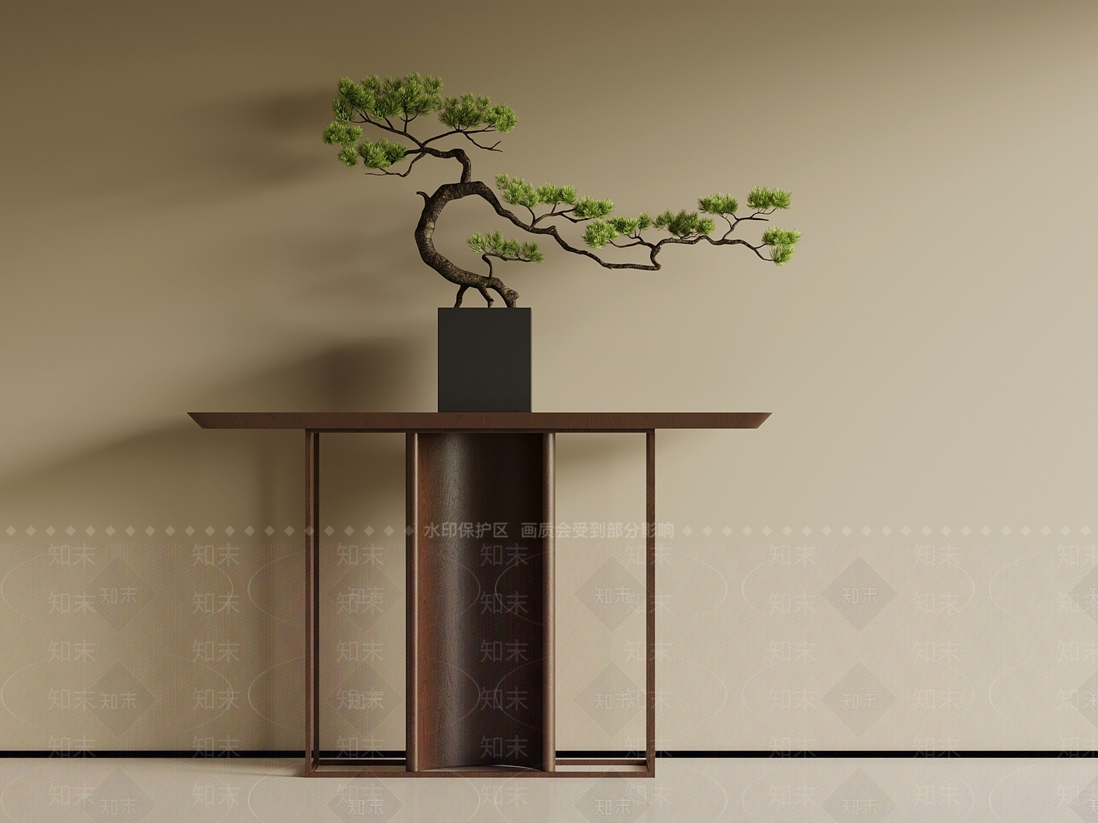 新中式条案SU模型下载【ID:1234572659】