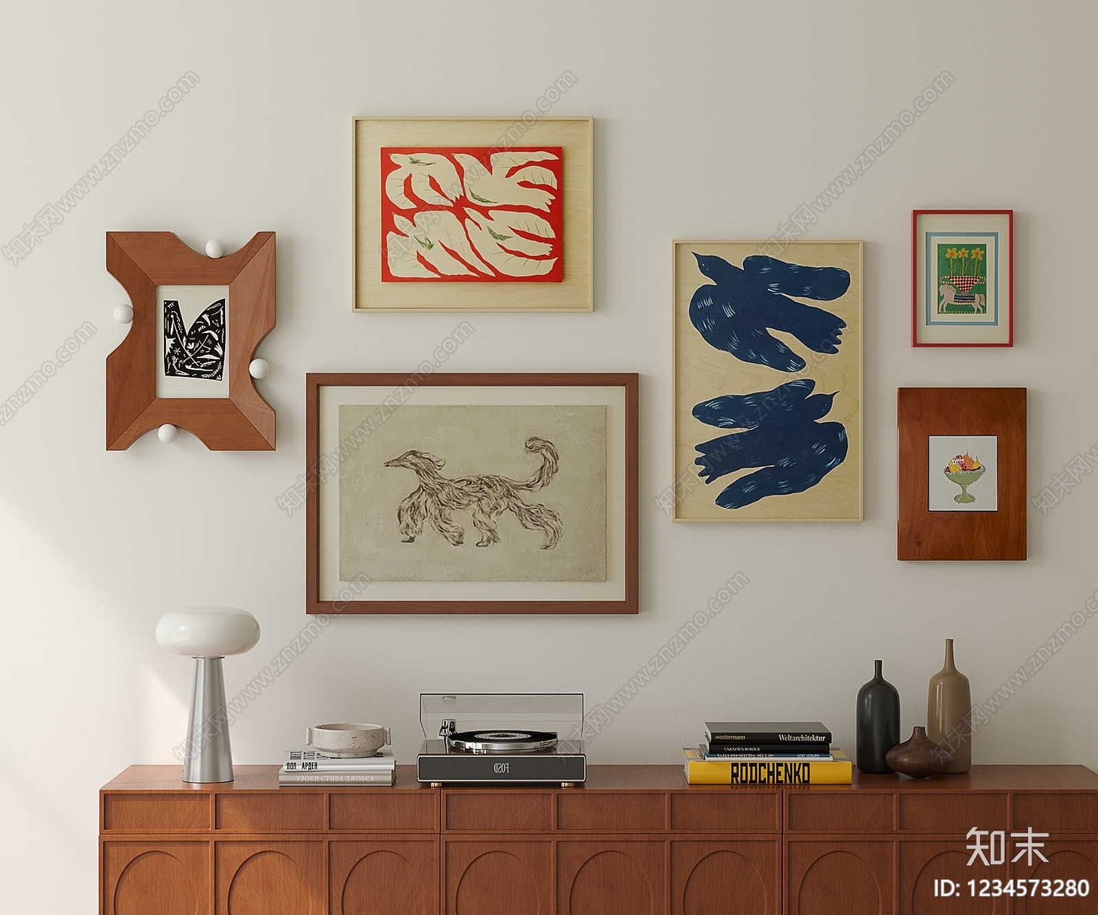 中古风挂画组合SU模型下载【ID:1234573280】