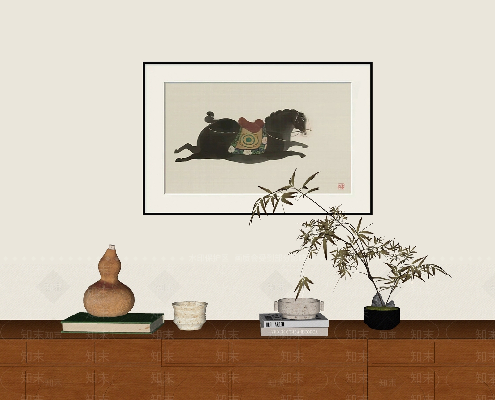 新中式挂画SU模型下载【ID:1234573334】