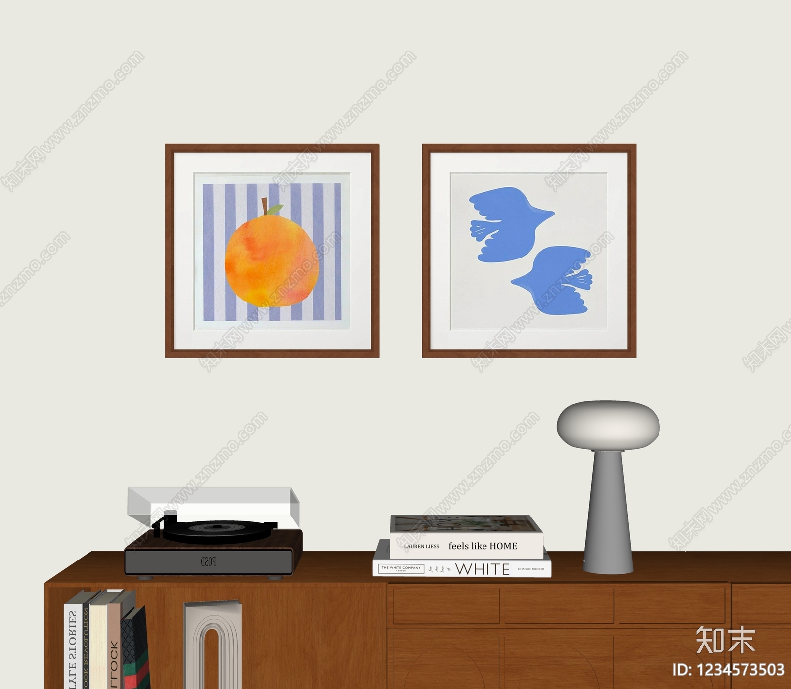 中古风挂画组合SU模型下载【ID:1234573503】