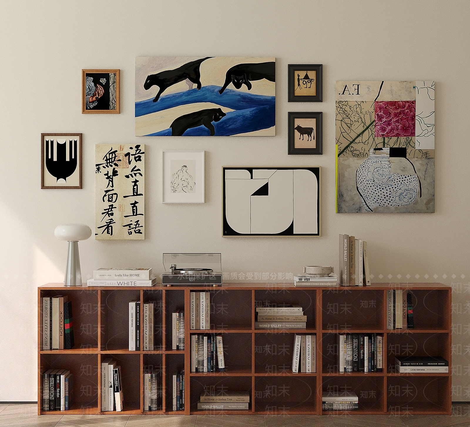 中古风挂画组合SU模型下载【ID:1234573641】