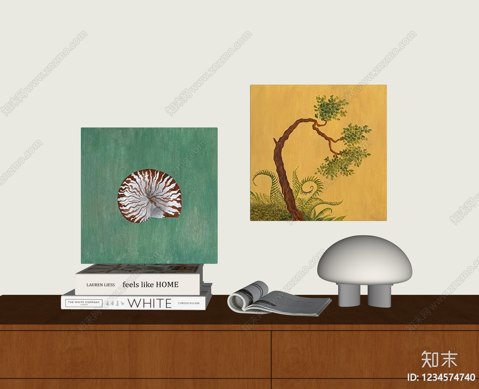 中古风挂画组合SU模型下载【ID:1234574740】