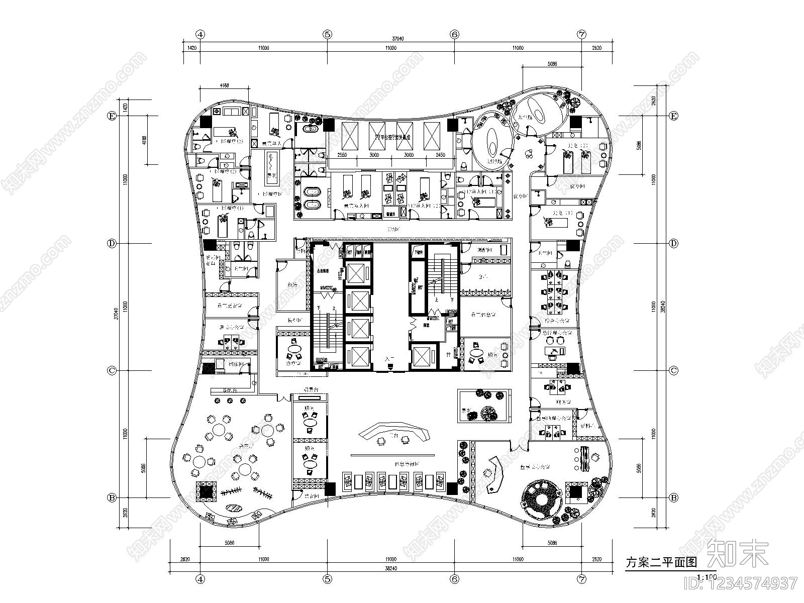 美容院cad施工图下载【ID:1234574937】