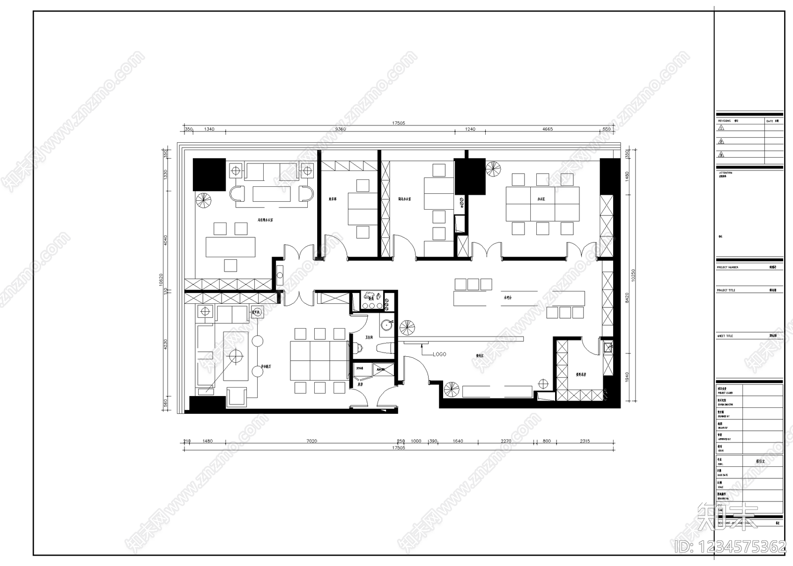 独立办公室cad施工图下载【ID:1234575362】