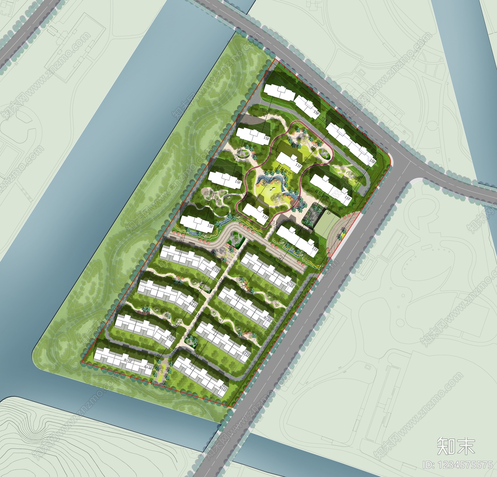 多层住宅cad施工图下载【ID:1234575575】