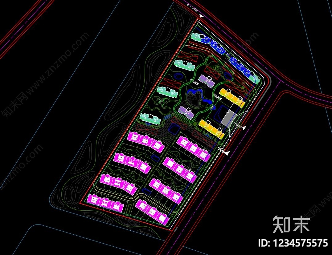 多层住宅cad施工图下载【ID:1234575575】