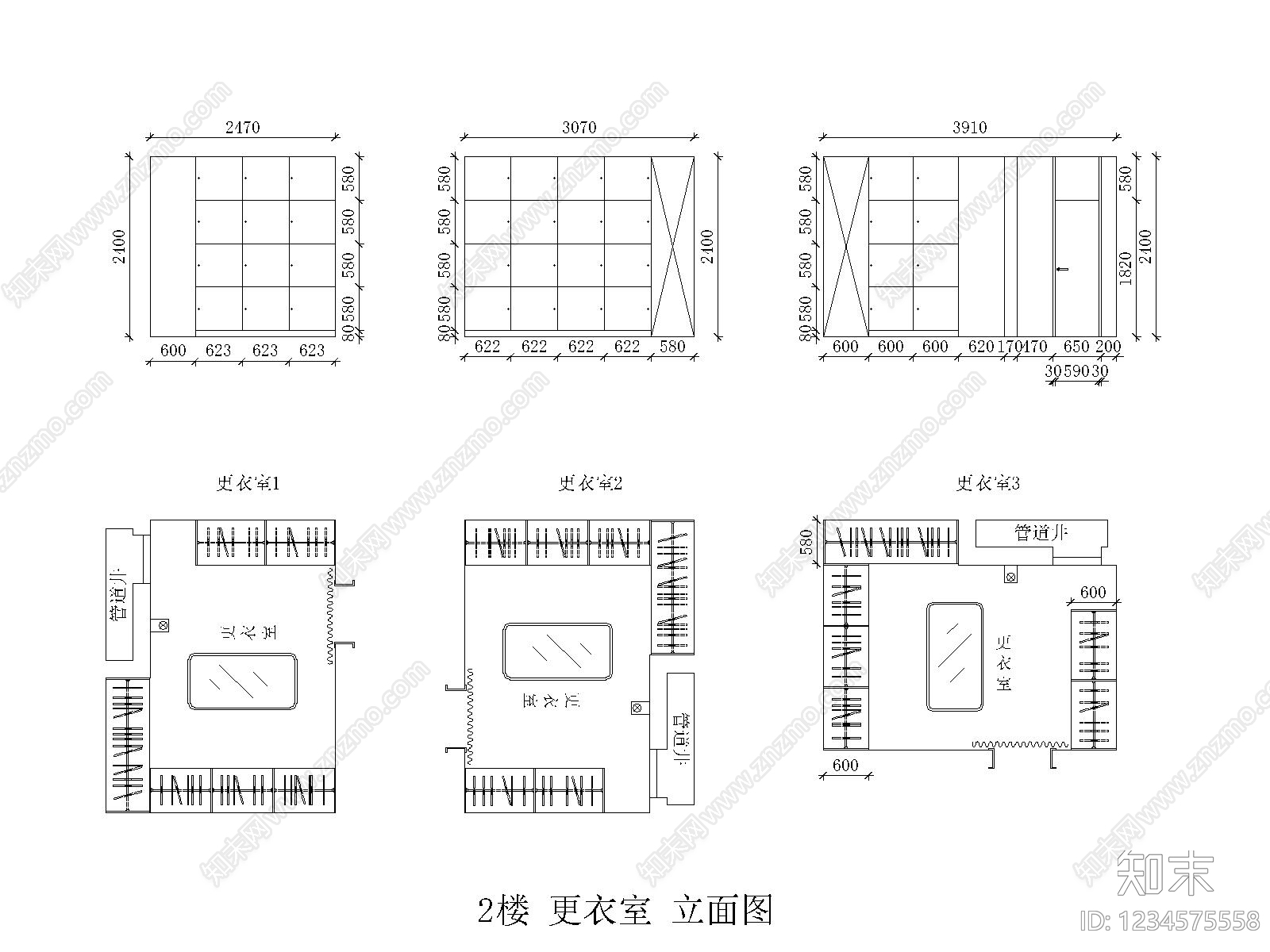 舞蹈室cad施工图下载【ID:1234575558】