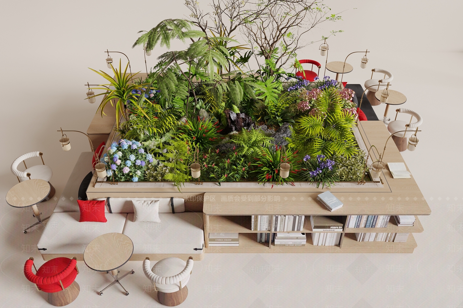 原木风花境SU模型下载【ID:1234576103】