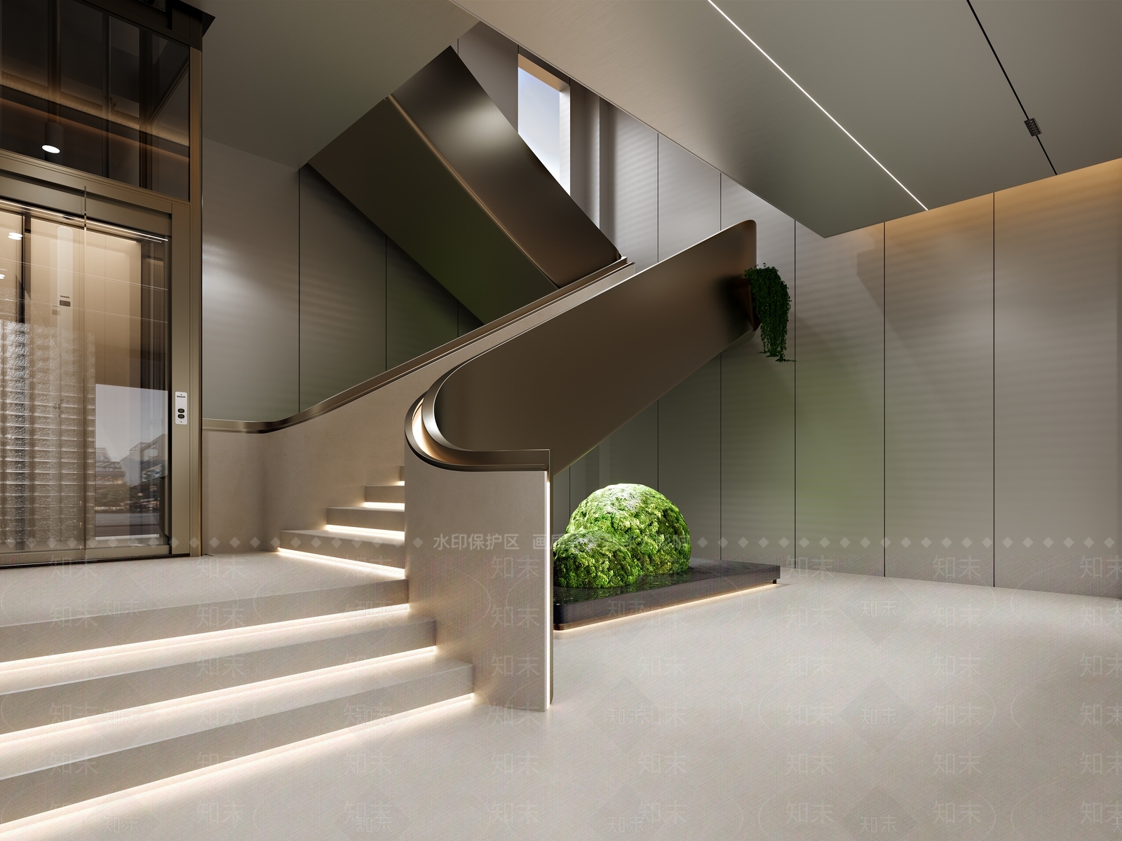 意式极简办公大厅3D模型下载【ID:1234577168】