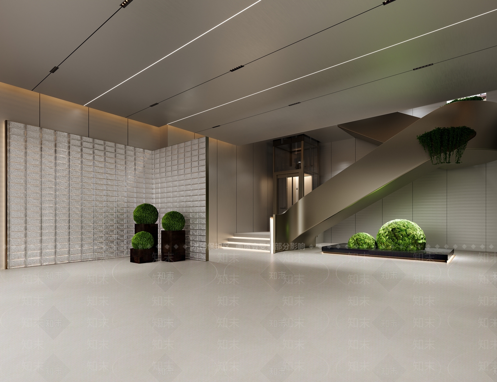 意式极简办公大厅3D模型下载【ID:1234577168】