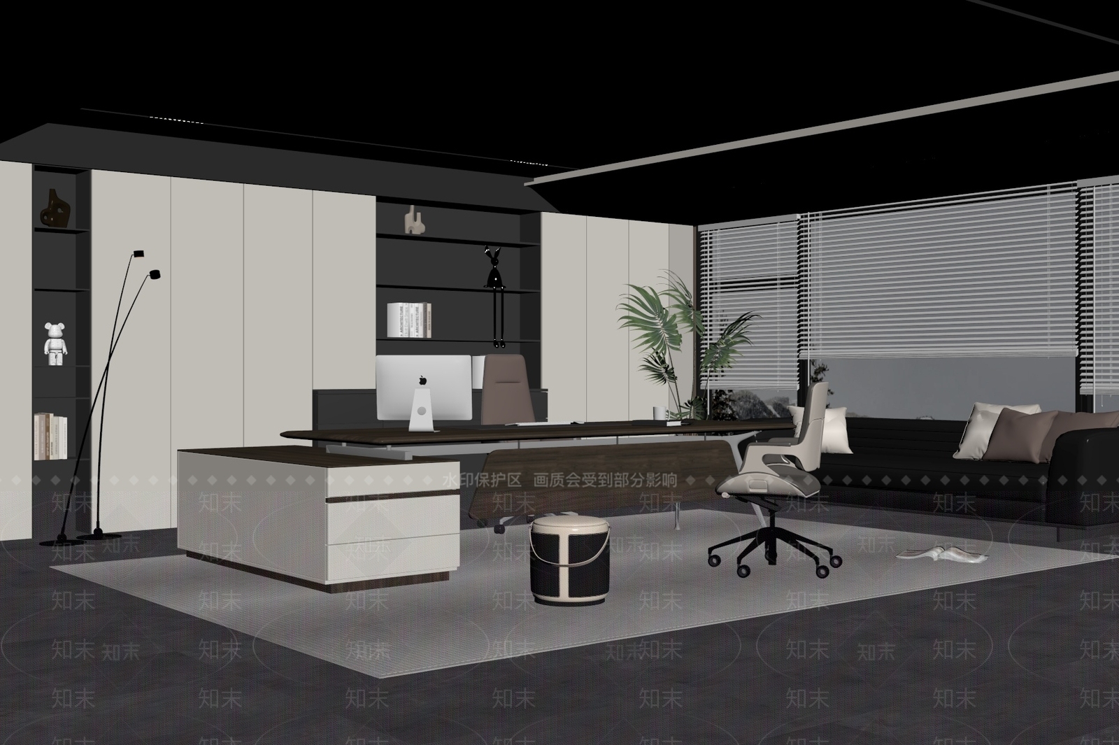 现代简约董事长办公室3D模型下载【ID:1234577398】