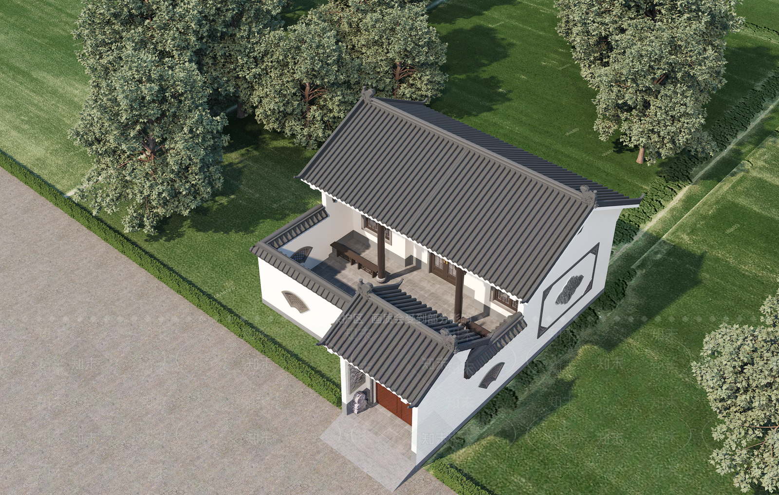 中式古建古建3D模型下载【ID:1234578879】