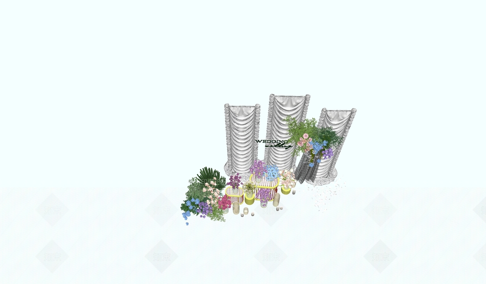 法式打卡墙SU模型下载【ID:1234579055】