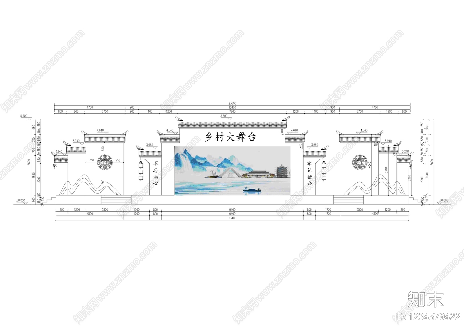 综合景观小品cad施工图下载【ID:1234579422】