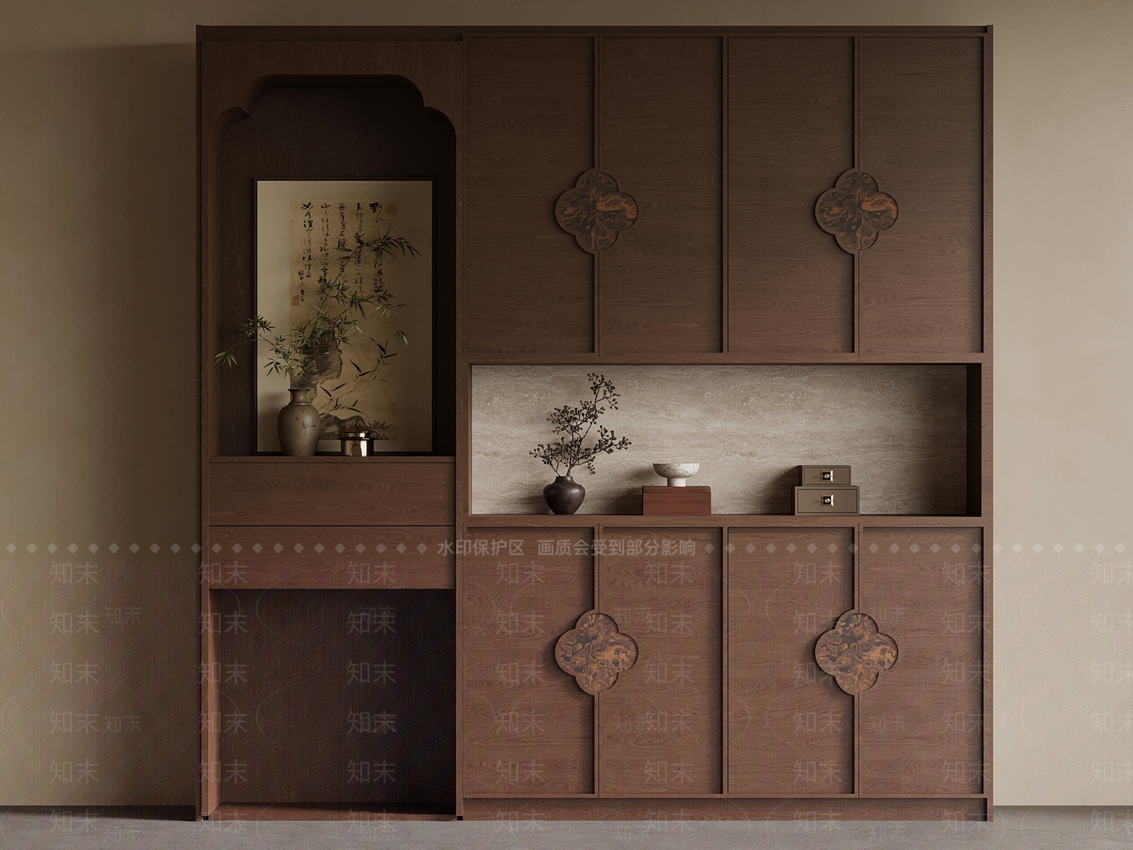 新中式鞋柜SU模型下载【ID:1234580161】