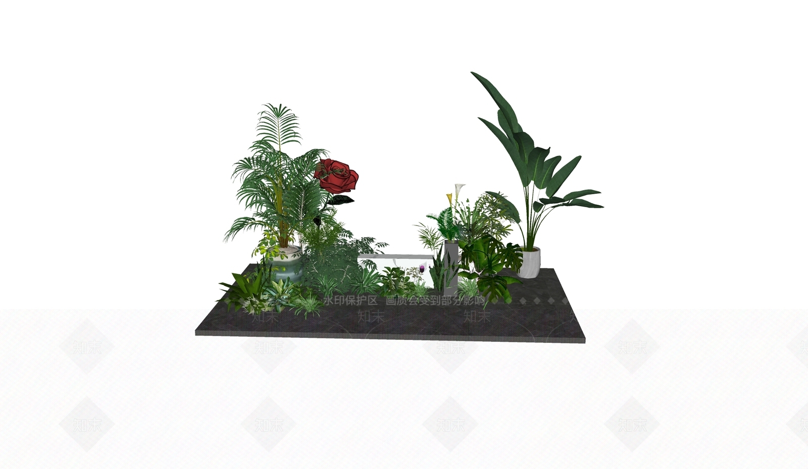 现代植物组合SU模型下载【ID:1234580673】