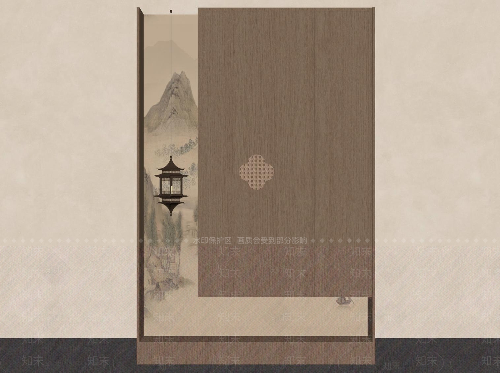 新中式玄关SU模型下载【ID:1234580764】