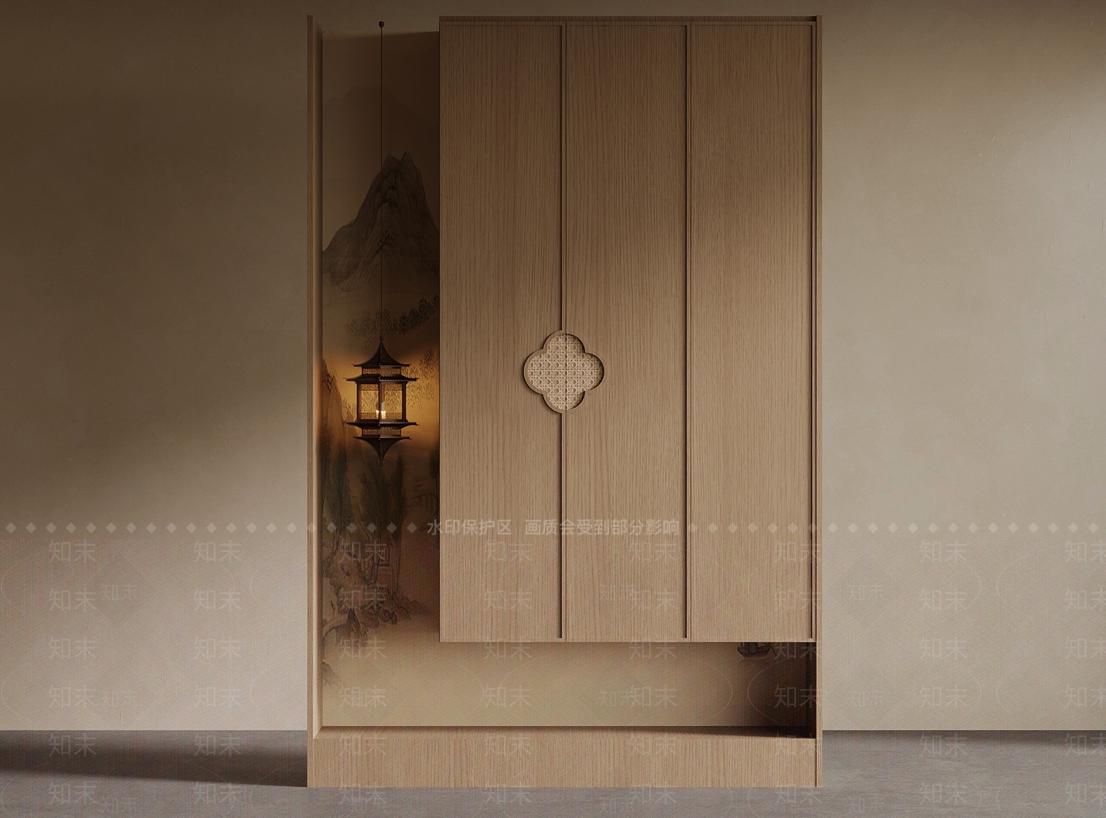 新中式玄关SU模型下载【ID:1234580764】