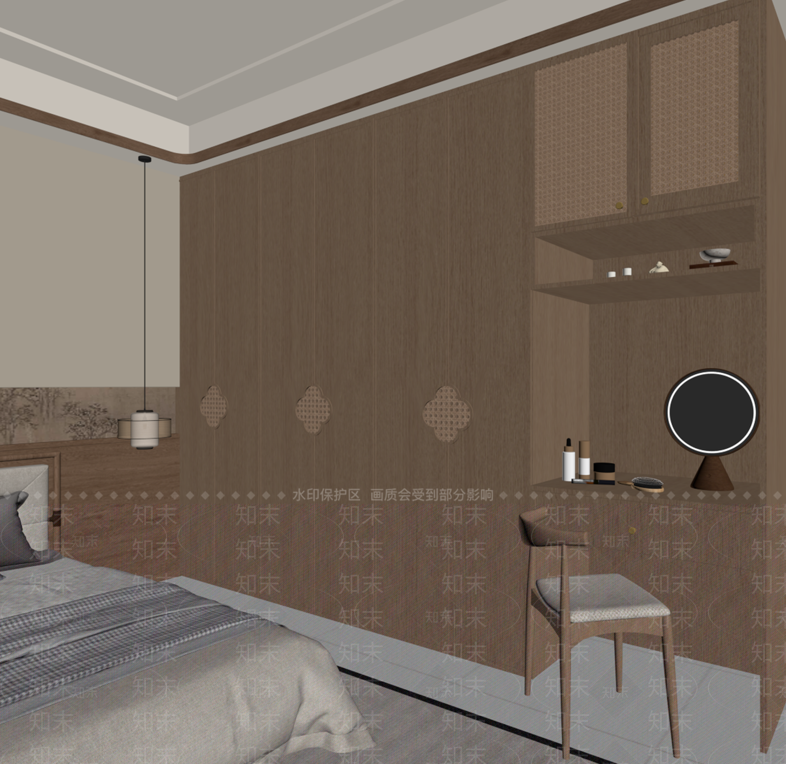 新中式衣柜SU模型下载【ID:1234581331】