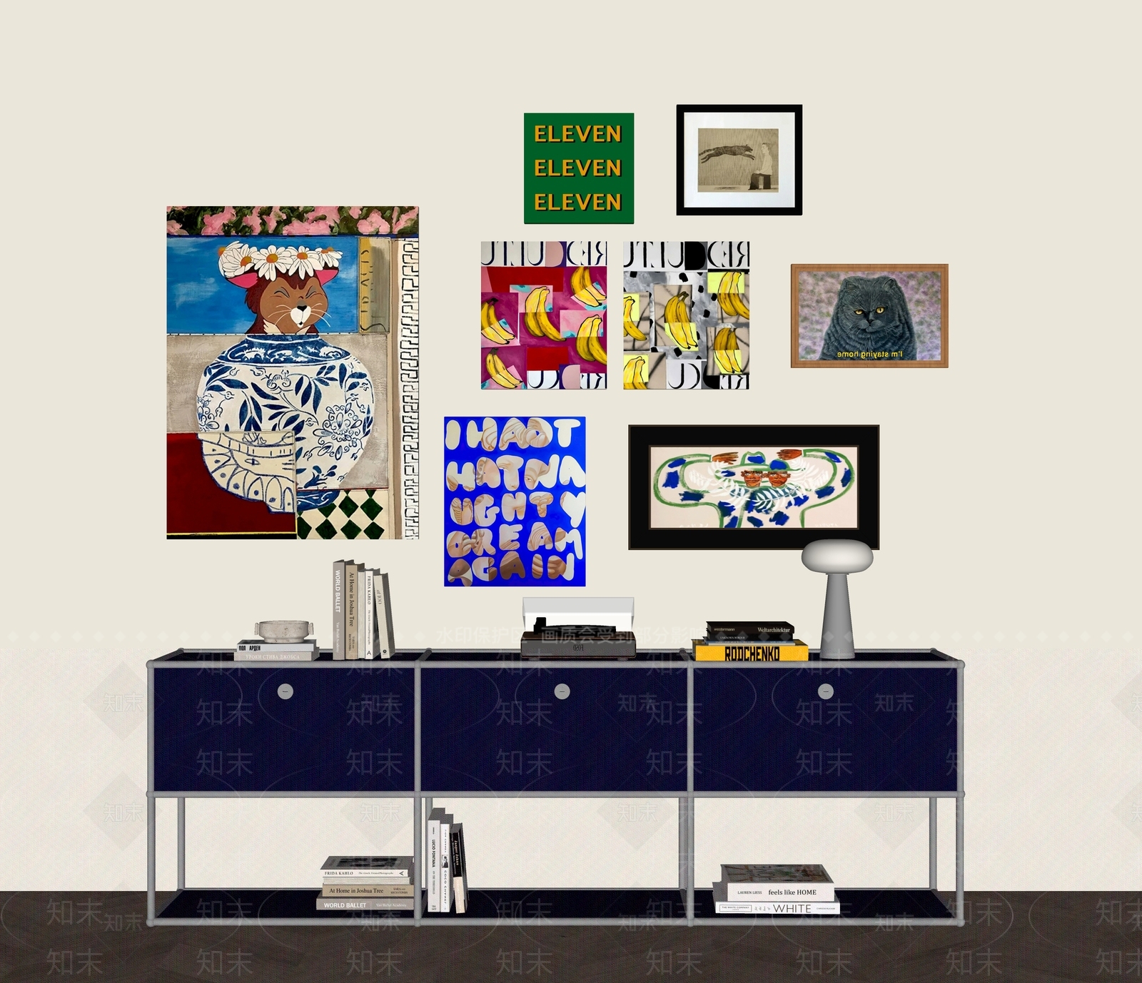 包豪斯挂画组合SU模型下载【ID:1234582233】